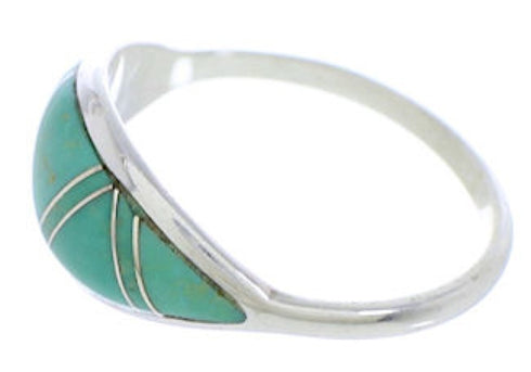 Sterling Silver Turquoise Inlay Southwest Ring Size 6-1/4 ZX36310